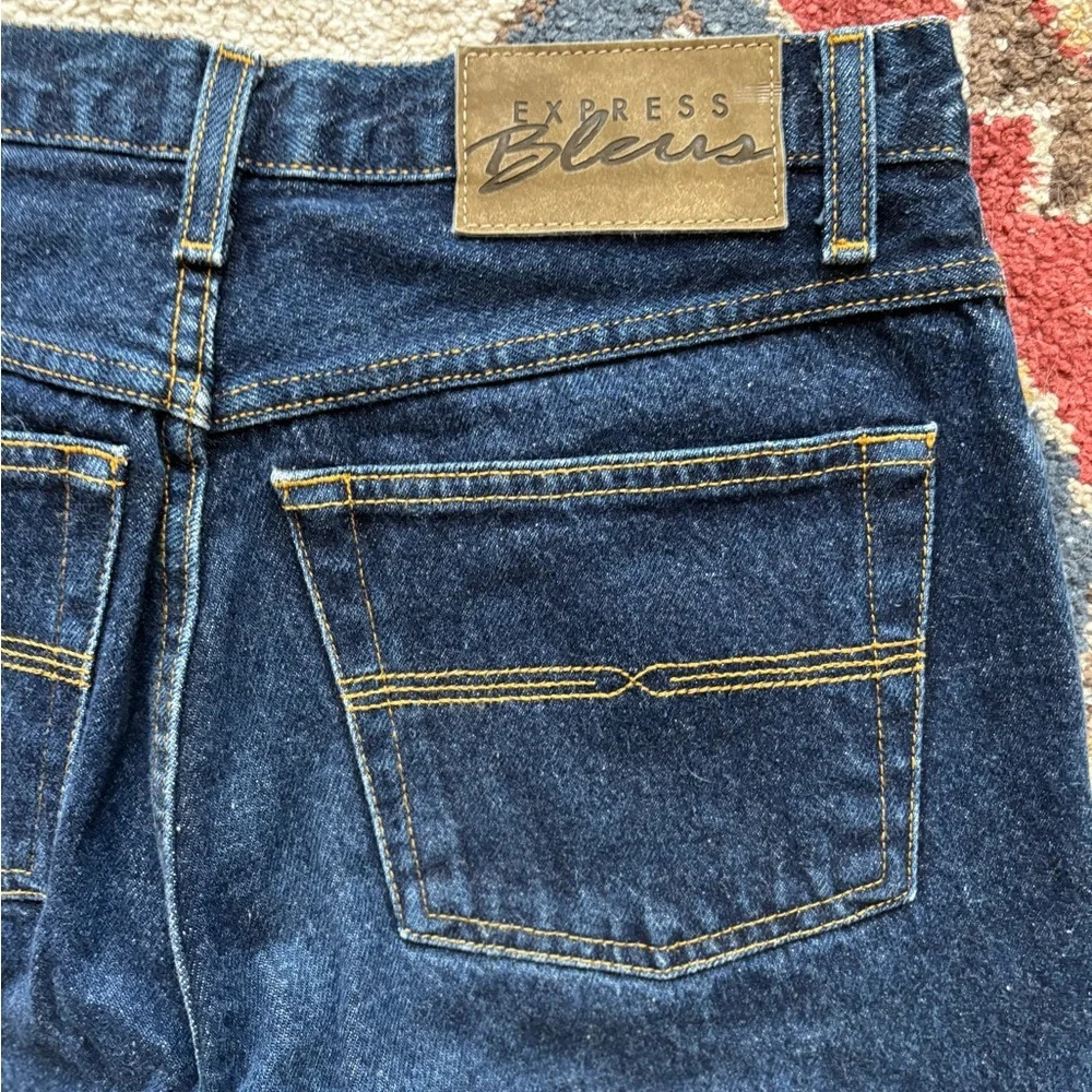 Vintage 90s Y2K Express Dark Wash Moda Flare Jeans - Size 5/6 R